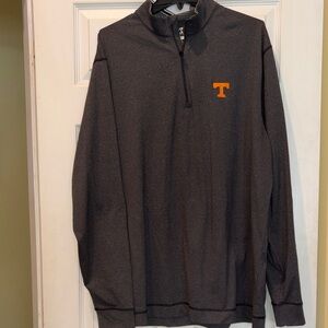 Gray Quarter-Zip Pullover with Orange Logo, XL, Tennessee Volunteers
